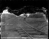 Unidentified man on railroad tracks